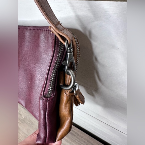 American Eagle Outfitters Tassel Crossbody Bag Brown Burgundy - Picture 8 of 11